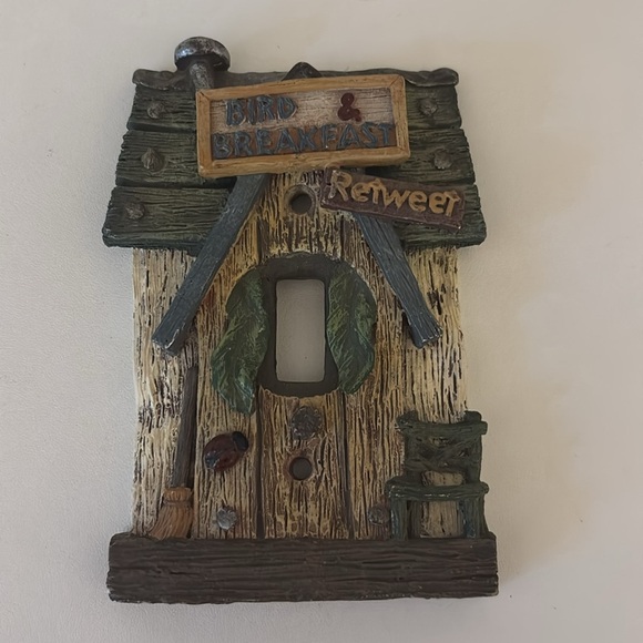 SET OF TWO Rustic Rooster and Birdhouse Light Switch Covers cottage farmhouse - Picture 3 of 15